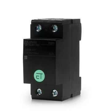 Tuya Smart Home Tuya Smart Breaker 2 Pole (Energy Meter) (36mm / 63A) Black HAW-03T