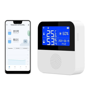 Tuya Smart Home Tuya Smart Thermometer with 2.9 Inch LCD Display Real Time Monitoring for Home Humidity Gauge