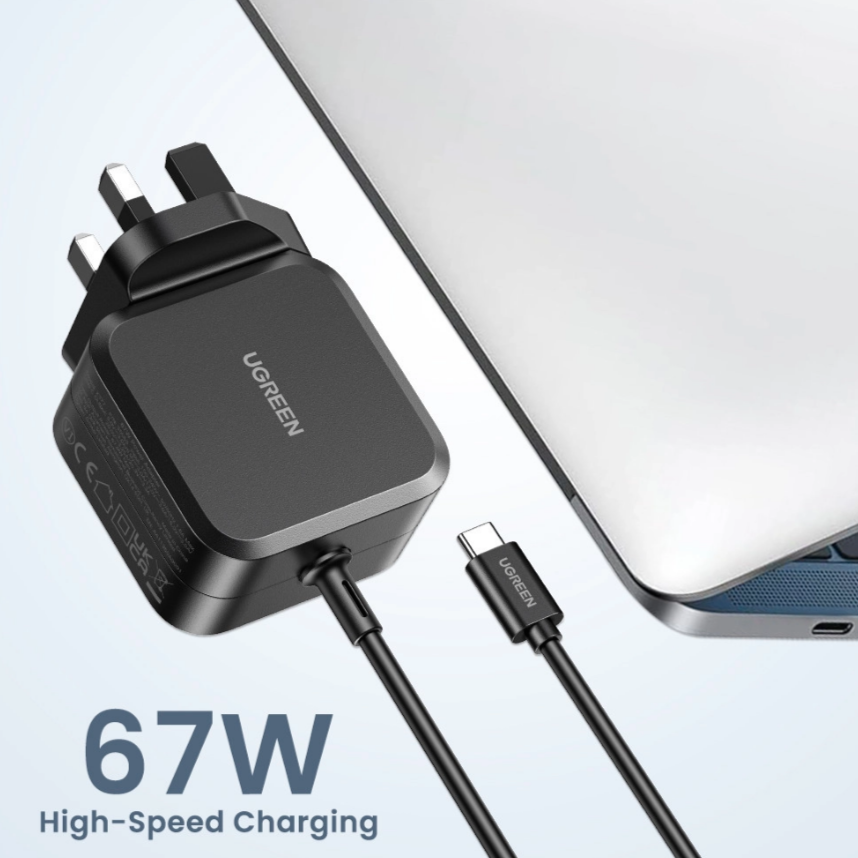 محول طاقة UGREEN USB-C 67W PD GaN Tech / 35063 - متجر نصر