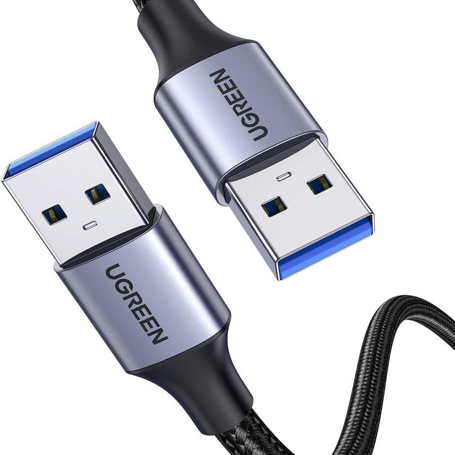 Ugreen USB 3.0 USB-A Male to USB-A Male Alu Case Braided Cable Black / US373 - متجر نصر