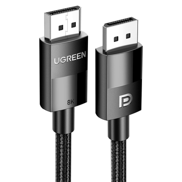 UGREEN Accessories 1 Meter #80390 UGREEN DP Male to Male DP1.4 8K Round Cable ABS Shell Braid (Black) / DP114