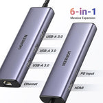 UGREEN Accessories 15598 | UGREEN 6 in 1 USB-C Hub Multifunction Adapter