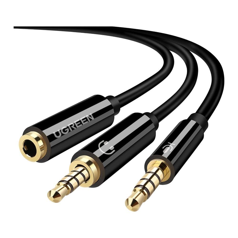 كابل موزع صوت من يوجرين 3.5 مم أنثى إلى 2 3.5 مم ذكر ABS Case /AV140 - متجر نصر