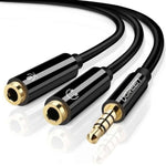 UGREEN Accessories Black #30620 Ugreen 3.5mm Male to 2 Female Audio Cable ABS Case Splitter for Mic / AV141