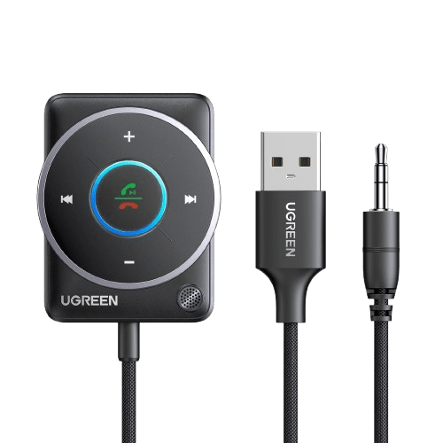 UGREEN-C Aux Bluetooth 5.4 Car Adapter with Hands-free Calls Black | CM723 - متجر نصر
