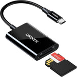 UGREEN Accessories Black #35622 UGREEN 2-IN-1 USB-C Card Reader SD/MicroSD-Multicolor/ CM265