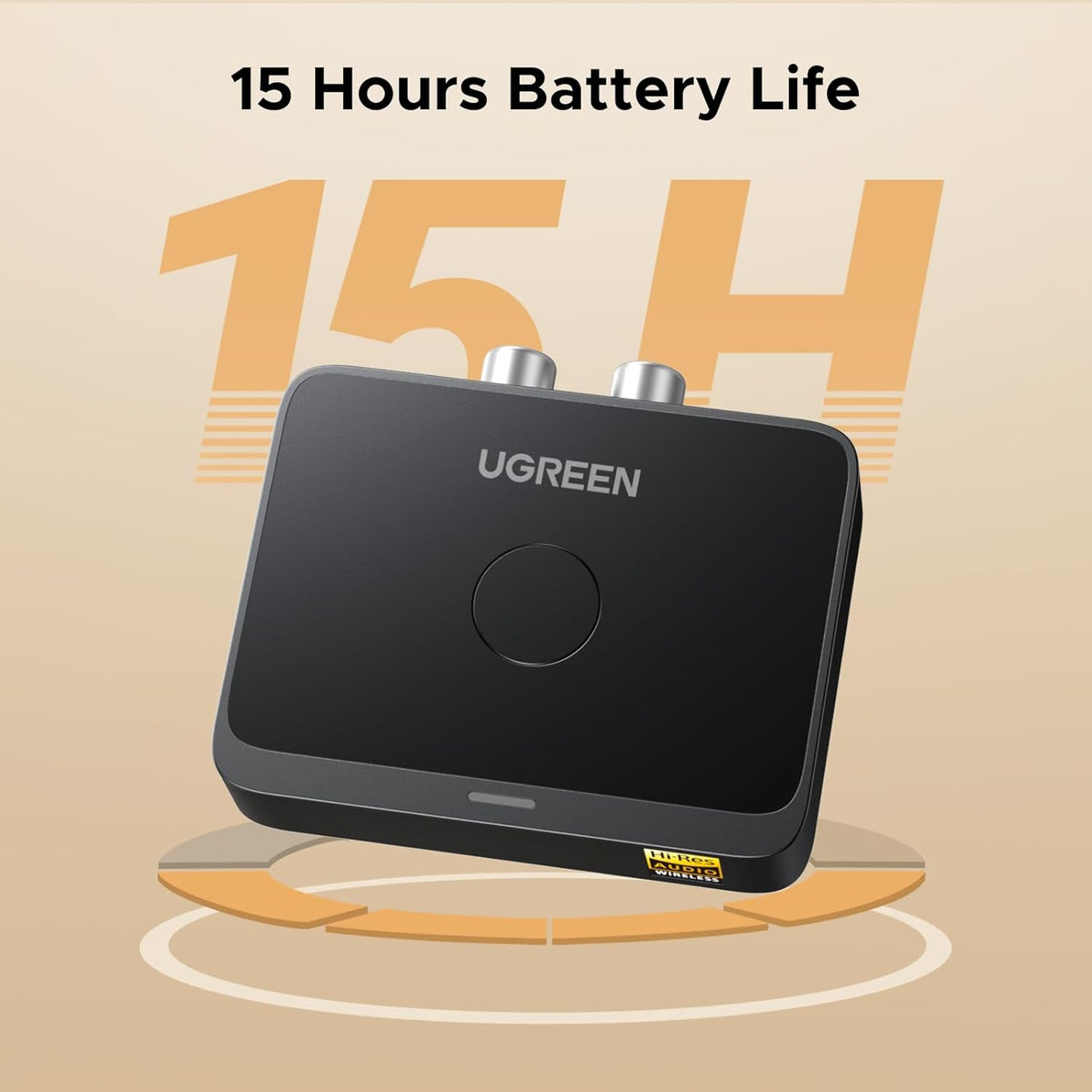 UGREEN-C Bluetooth 6.0 Audio Receiver with LDAC Hi-Res Audio, 15H Battery, Dual Pairing, 3.5mm AUX & RCA Black | BT505 - متجر نصر