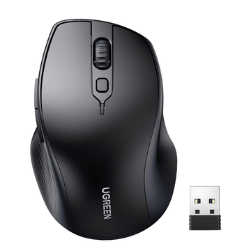 UGREEN Accessories Black (AA alkaline battery not included) #90395 UGREEN Ergonomic Wireless & BLT Mouse |Multicolor| MU101