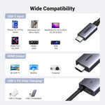 UGREEN Accessories Gray #55330 UGREEN-C USB-C to HDMI Cable 4K 60Hz with 100W PD Charging Port 2m Gray | CM675