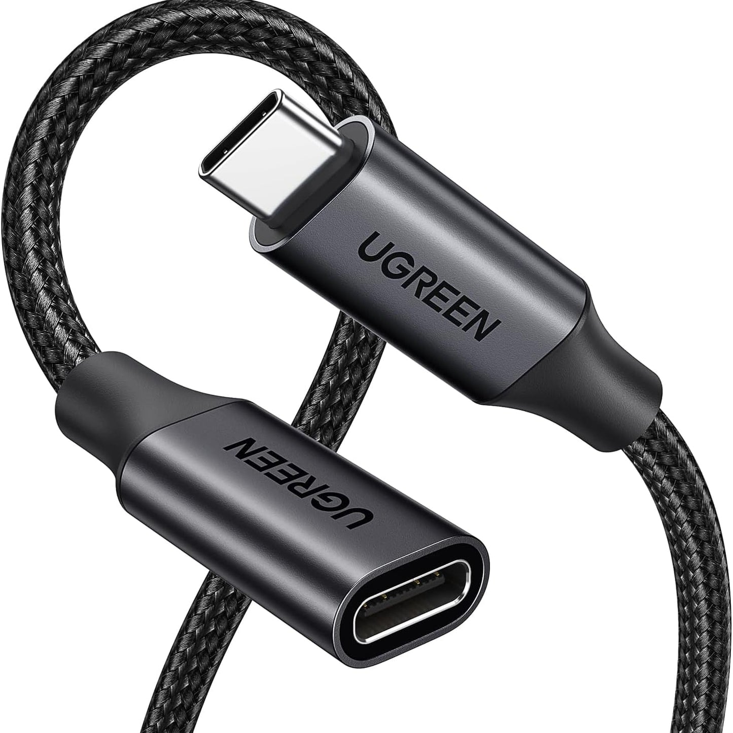UGREEN 100W USB C Extension Cable 10Gbps 4K 60Hz, Male to Female Black 1M | 45191 - متجر نصر