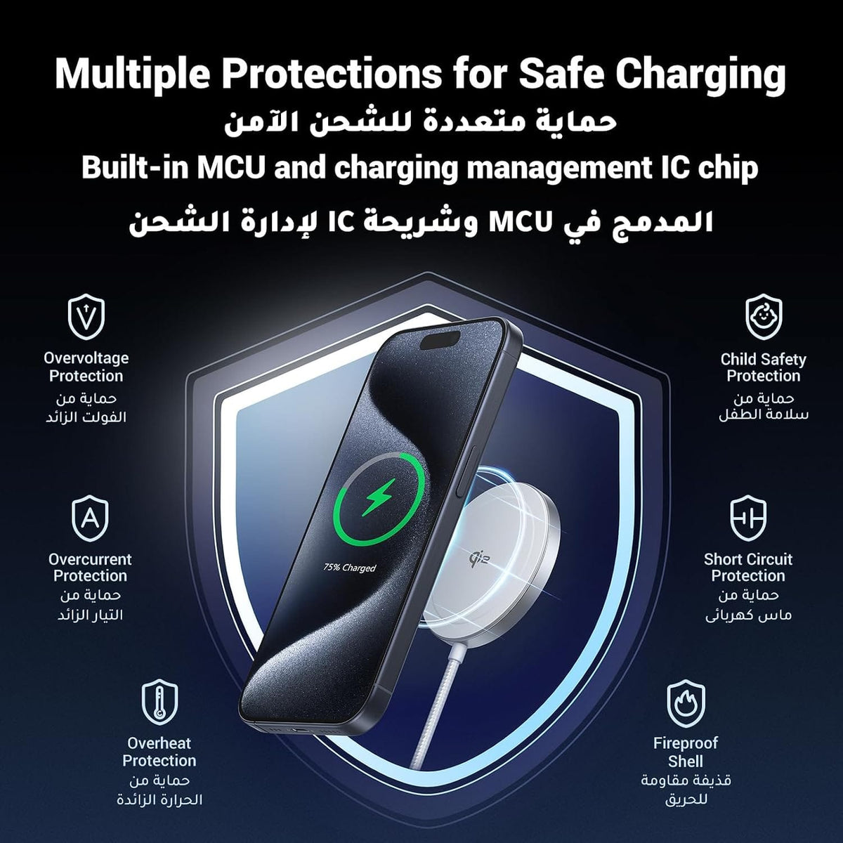 UGREEN 15W Magnetic Wireless Charger | W703 – 35565 - Acc - متجر نصر