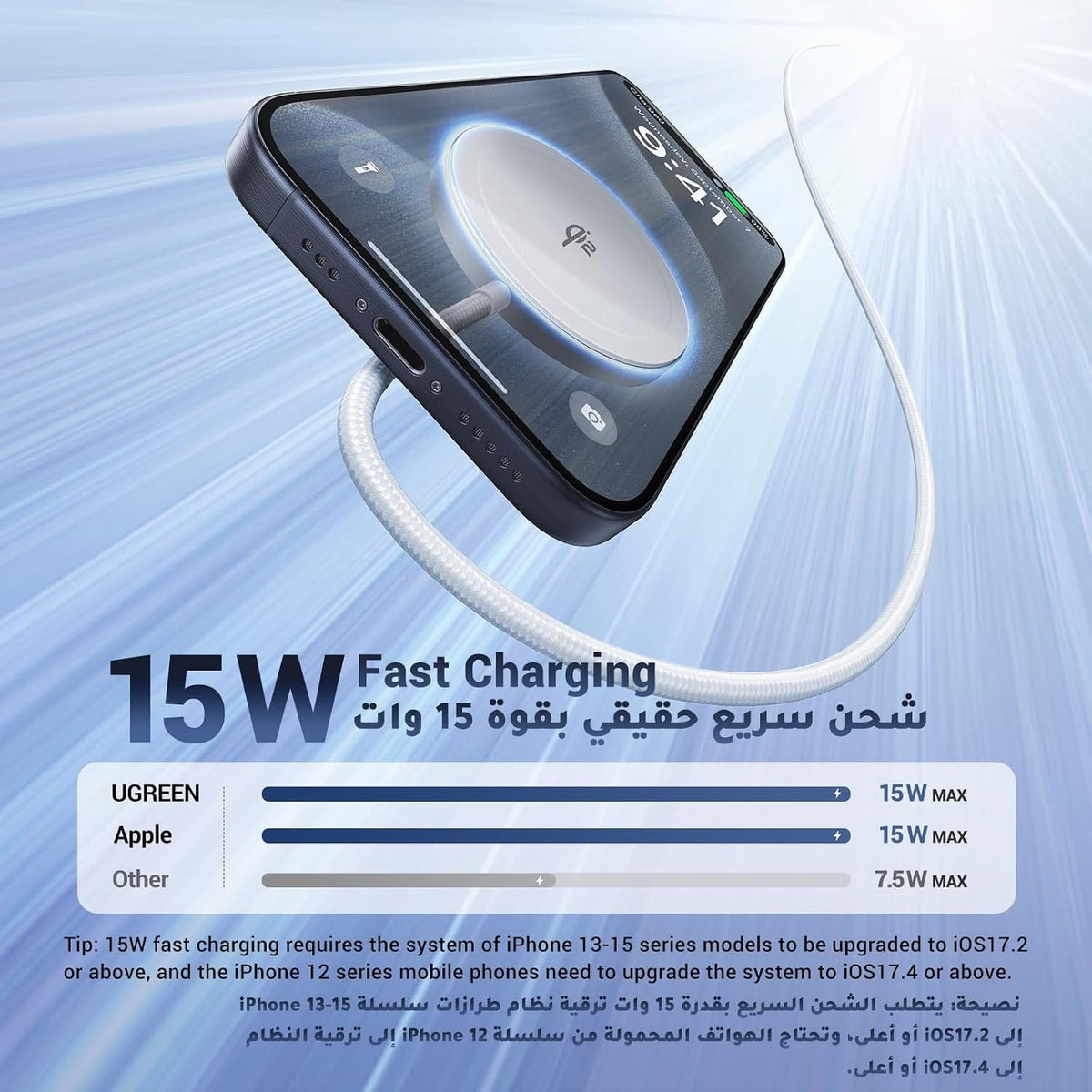 UGREEN 15W Magnetic Wireless Charger | W703 – 35565 - Acc - متجر نصر