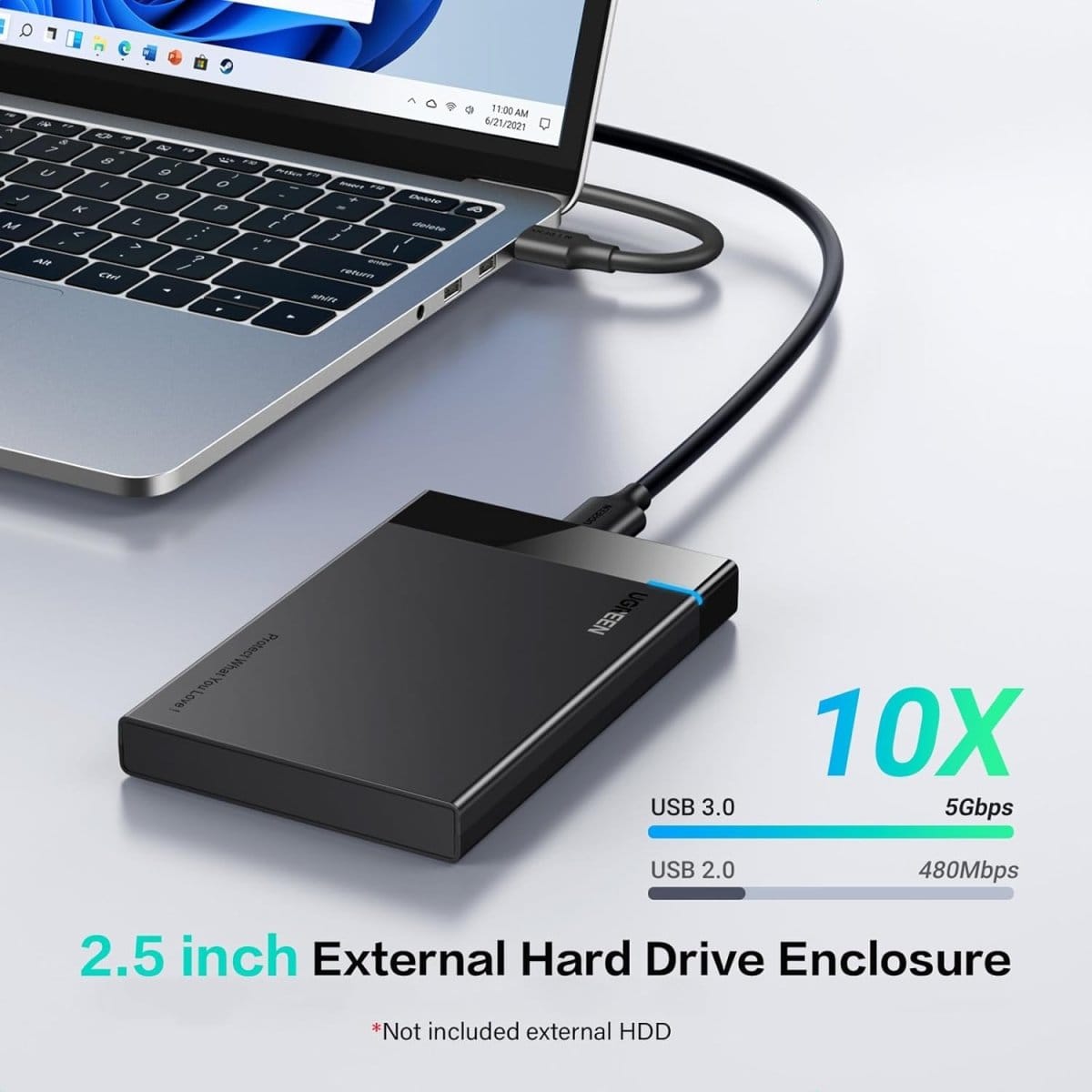 UGREEN 2.5″ Hard Drive Enclosure USB 3.0 to SATA III Adapter | 30848 - متجر نصر