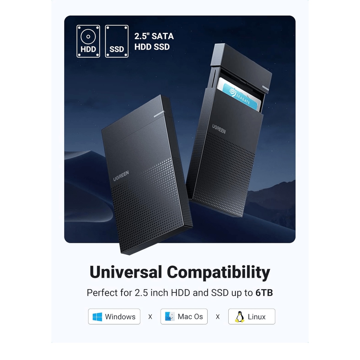 UGREEN 2.5 Inch USB A Hard Drive Enclosure | 30725 - متجر نصر