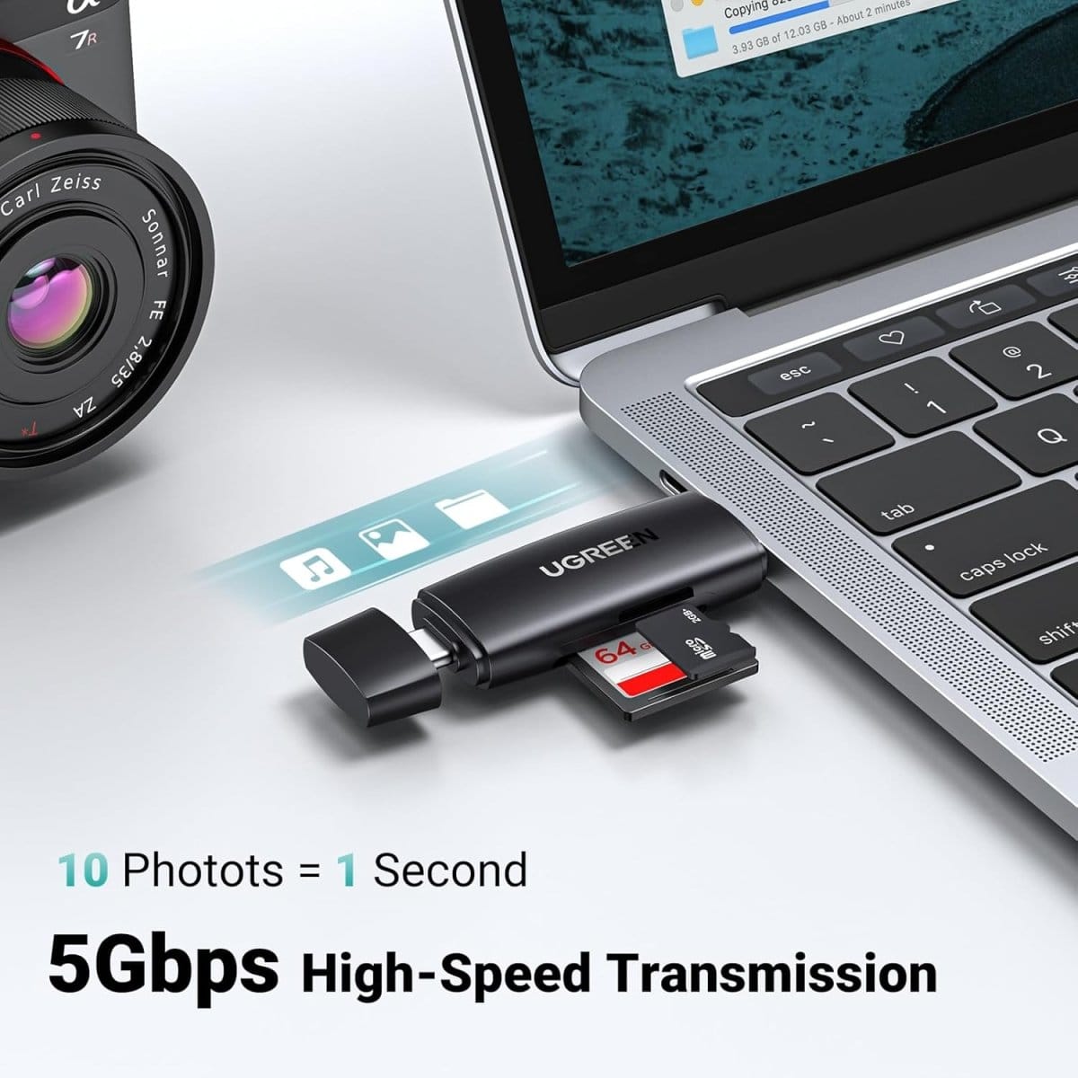 قارئ بطاقات SD 2 في 1 USB 3.0 وUSB C من UGREEN /80191 - متجر نصر