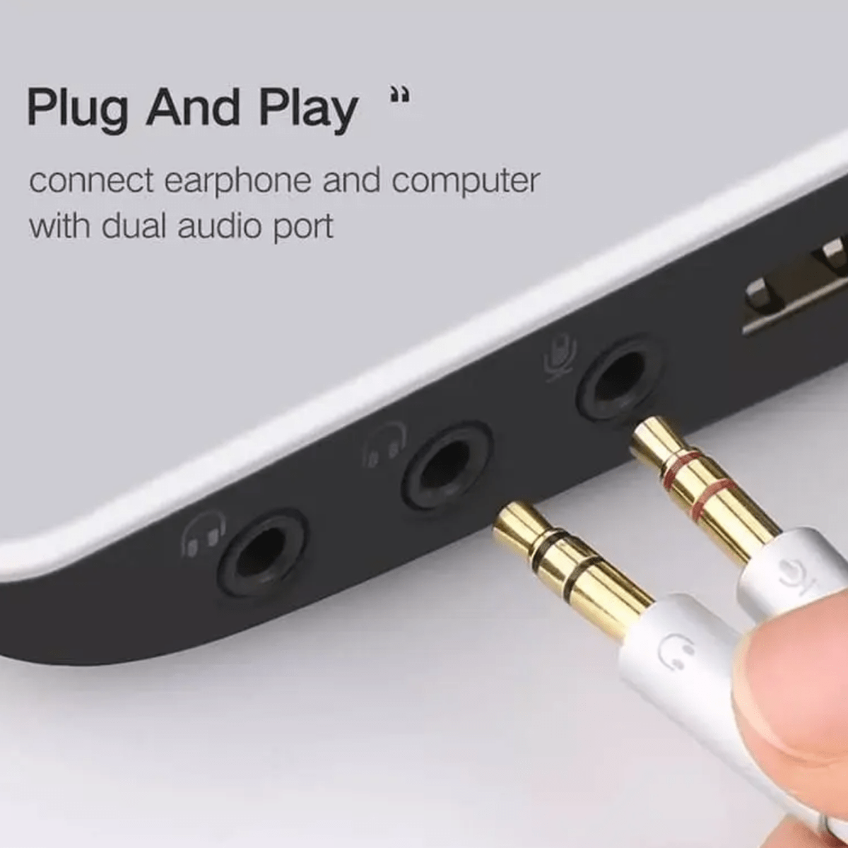 كابل موزع صوت من يوجرين 3.5 مم أنثى إلى 2 3.5 مم ذكر ABS Case /AV140 - متجر نصر