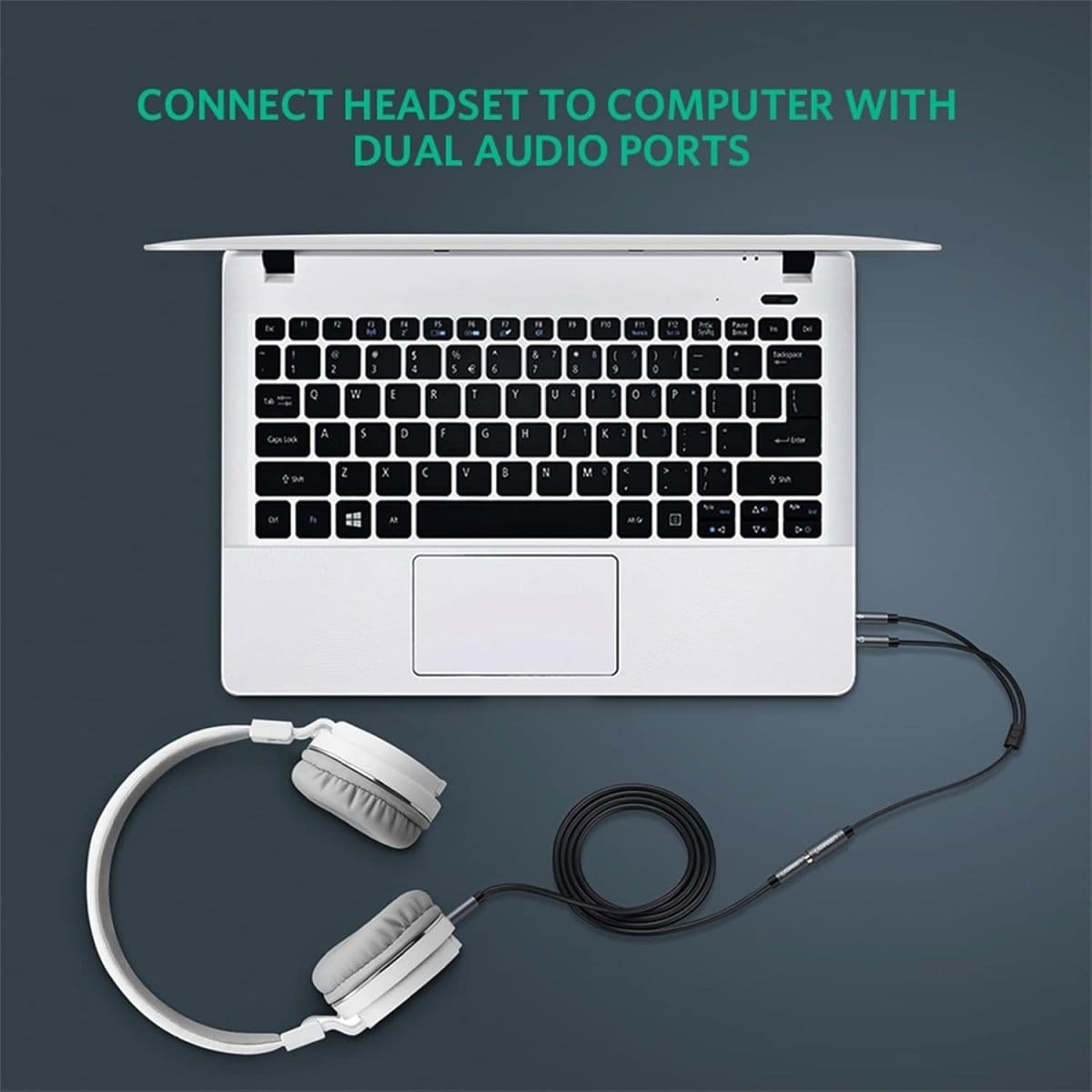 UGREEN 3.5mm Female to 2 Male Audio Cable Aluminum Case (Black)/ 20899 - متجر نصر