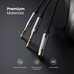 UGREEN Accessories UGREEN 3.5mm Female to 2 Male Audio Cable Aluminum Case (Black)/ 20899