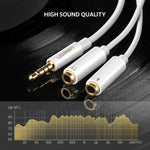 UGREEN Accessories Ugreen 3.5mm Male to 2 Female Audio Cable ABS Case Splitter for Mic / AV141