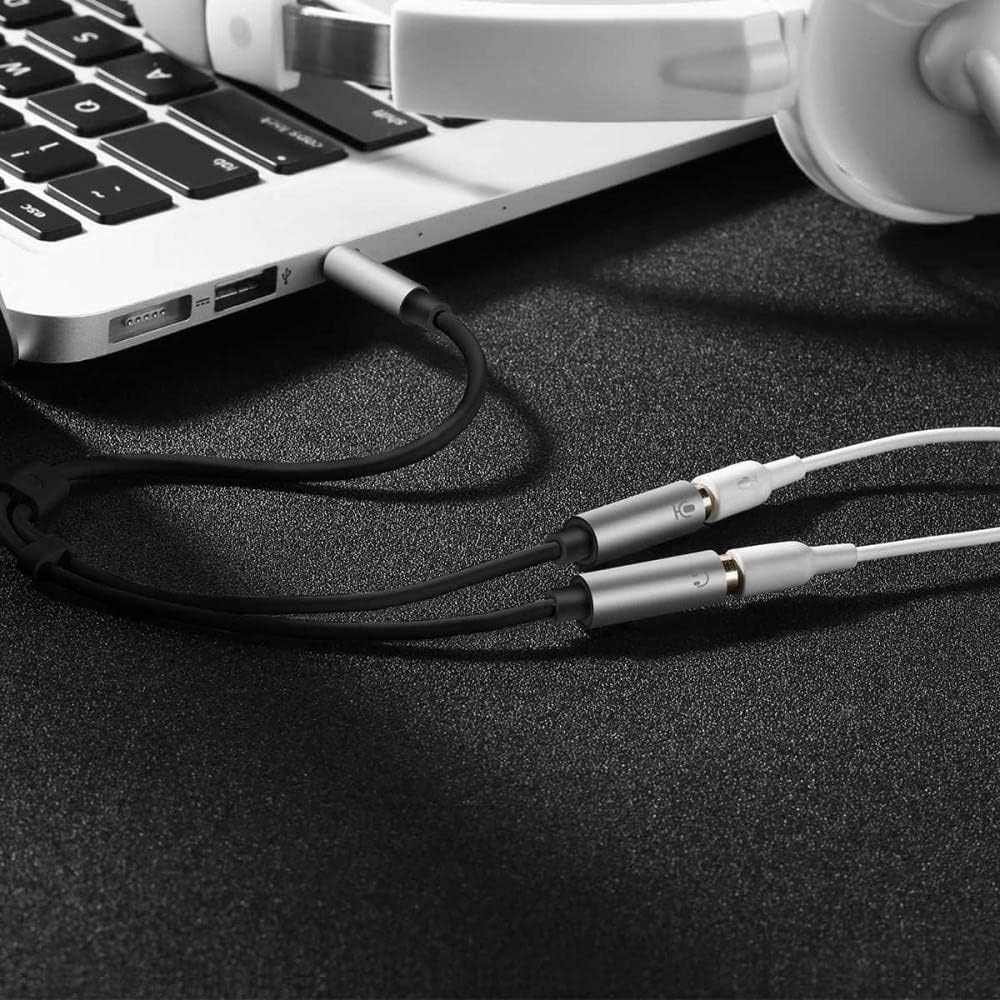 UGREEN 3.5mm male to 2 Female Audio Cable Aluminum Case (Black) /30619 - متجر نصر