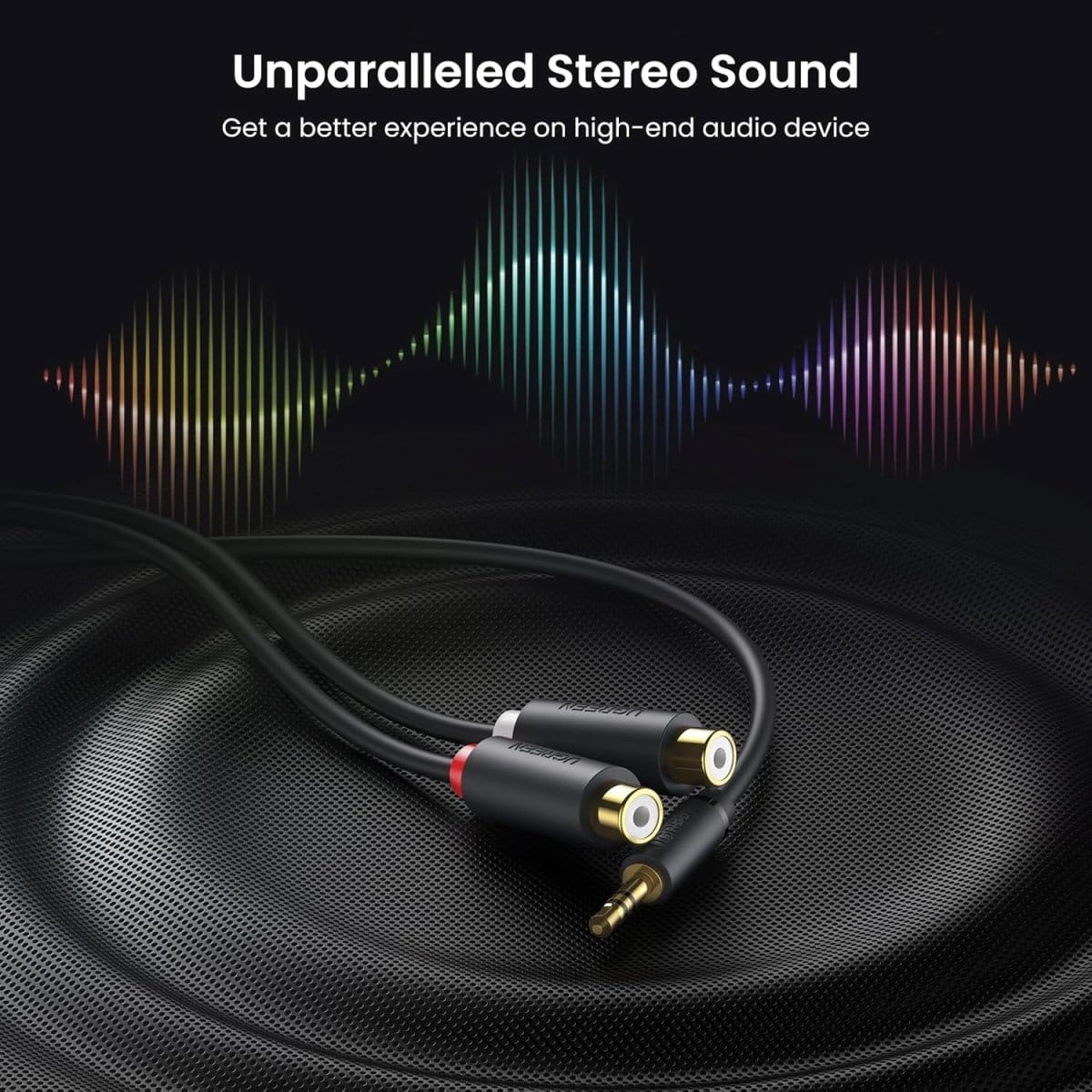 UGREEN 3.5mm Male to 2 RCA Female Cable (25cm) / 10547 - متجر نصر