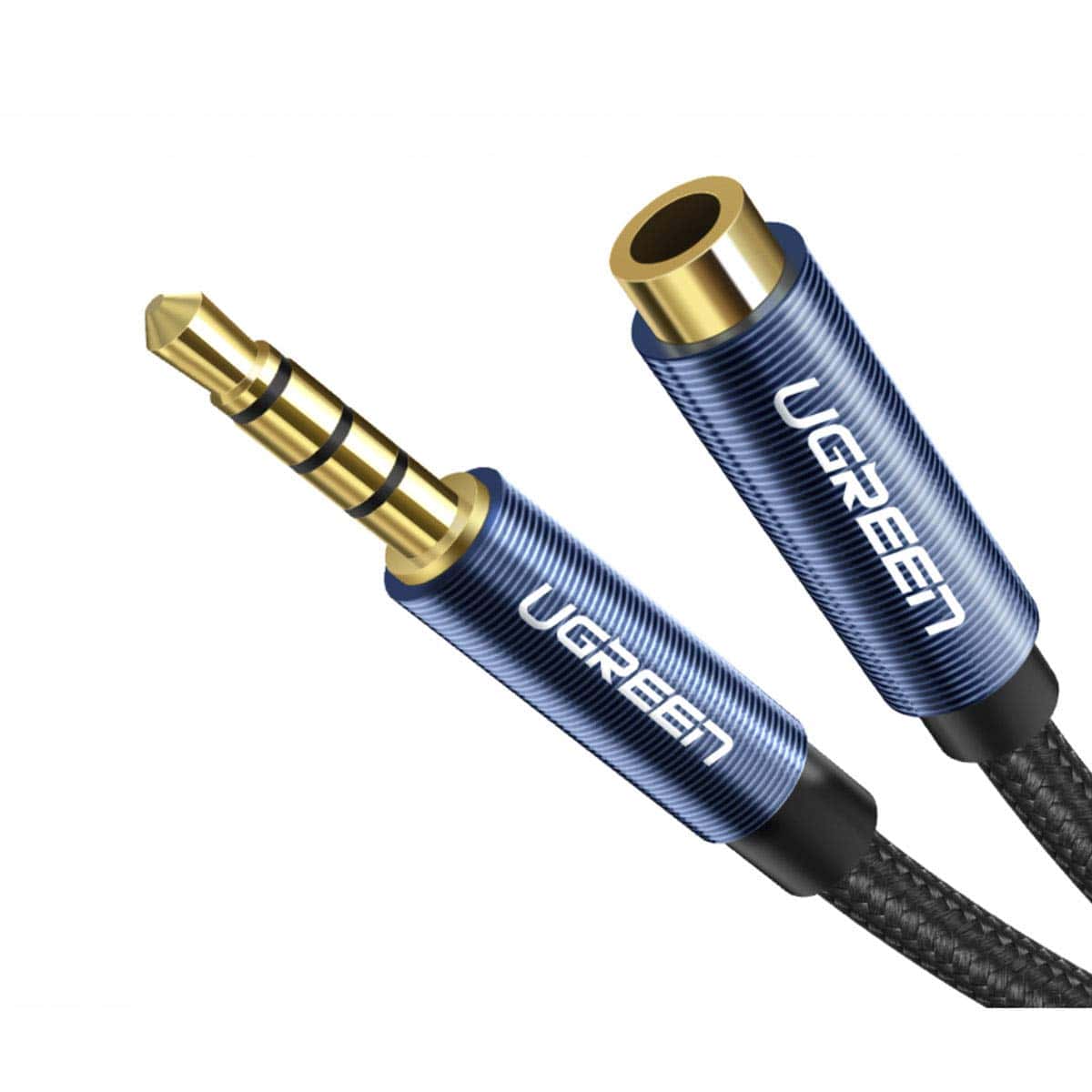 UGREEN 3.5mm Male to 3.5mm Female Extension Braid 0.5m - 2m (Black)/AV118 - متجر نصر