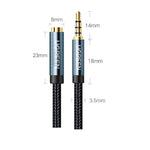 UGREEN Accessories UGREEN 3.5mm Male to 3.5mm Female Extension Braid 0.5m - 2m (Black)/AV118