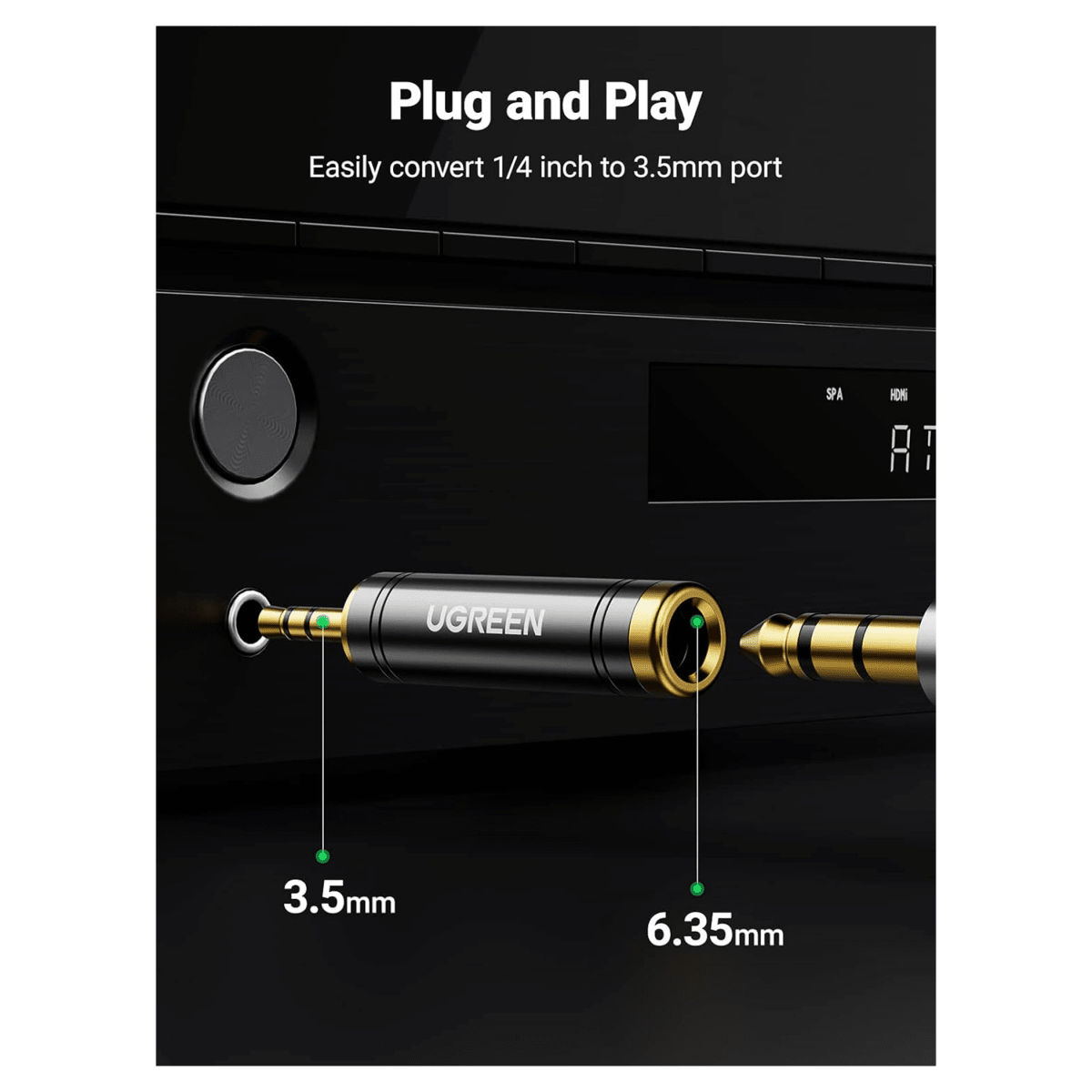 UGREEN 3.5mm Male to 6.35/6.5mm Female Audio Adapter /60711 - متجر نصر