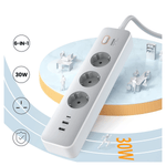 UGREEN Accessories UGREEN 30W 3 AC Power Strip with Master Switch (2A1C) DE | 25357