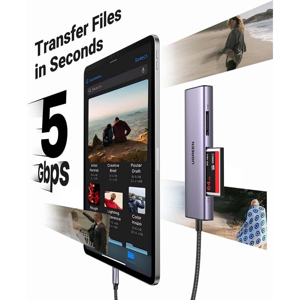 UGreen 4 in 1 USB-C Card Reader High Speed (SD , TF , CF , MS ) / 15307 - متجر نصر