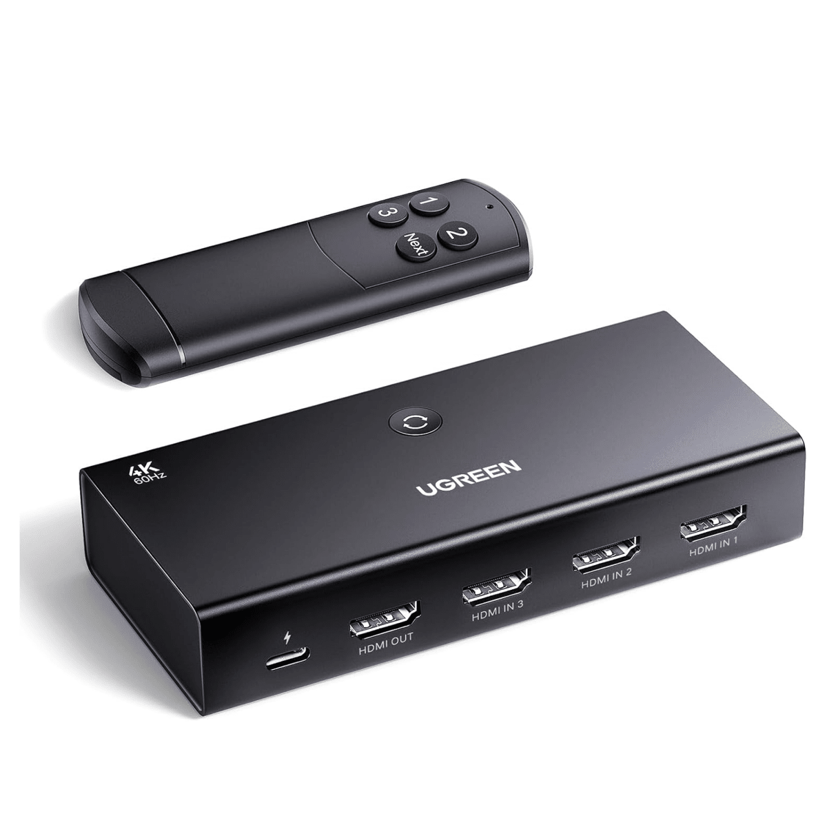 UGREEN 4K@60Hz HDMI Switch - 3 in 1 Out with Remote / 15376 - متجر نصر