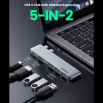 UGREEN Accessories UGREEN 5-in-2 USB-C Hub for MacBook Pro and Air (Space Gray) | 60559