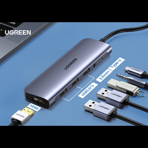 محول منافذ مدمج 6 في 1 مع شحن سريع | UGREEN 80132 - متجر نصر