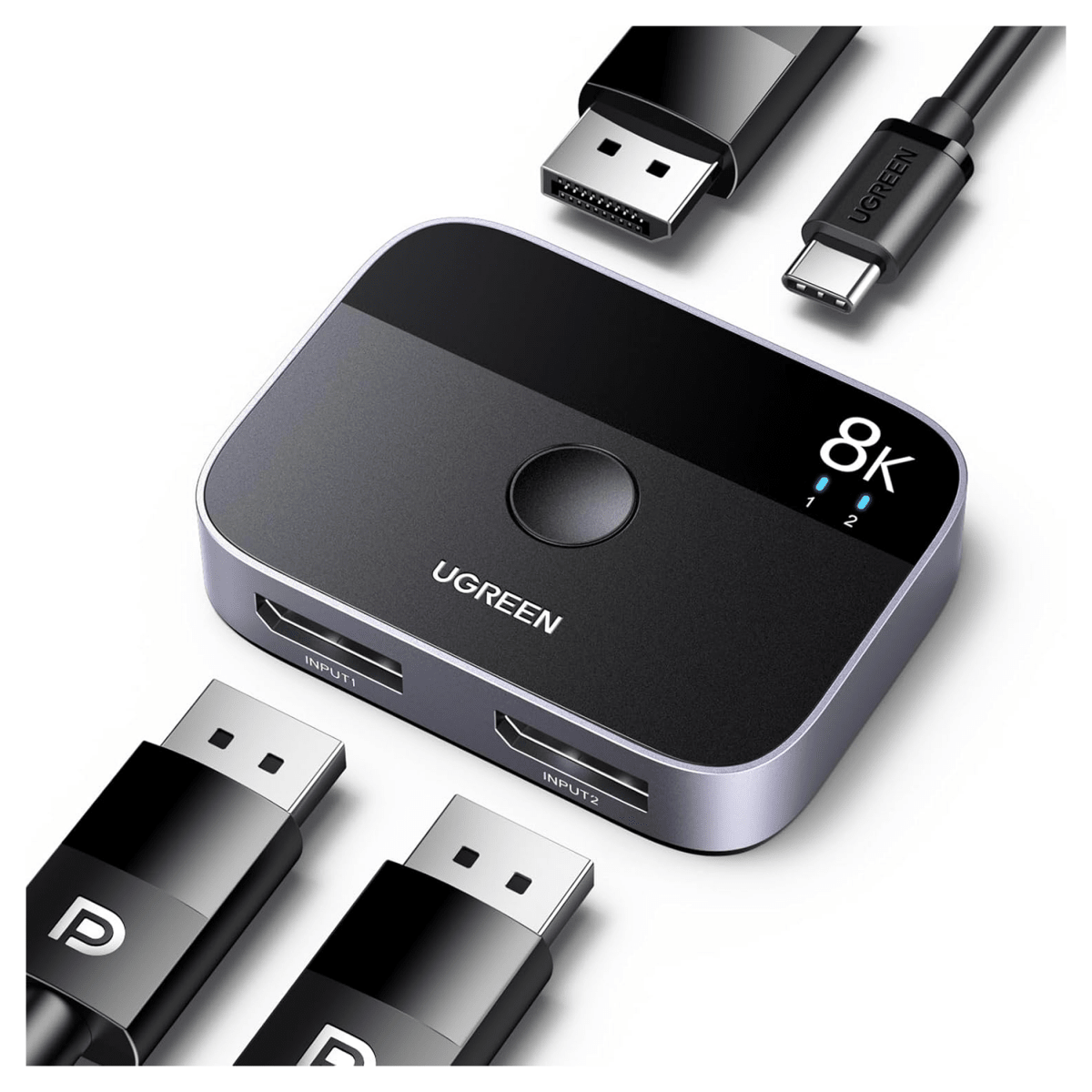 UGREEN 8K 30Hz HDMI DisplayPort 2 in 1 Bi-Directional Switch | 15708 - متجر نصر