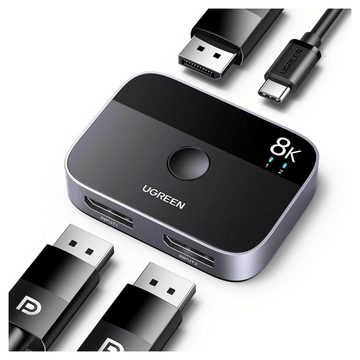 UGREEN Accessories UGREEN 8K 30Hz HDMI DisplayPort 2 in 1 Bi-Directional Switch / 15708