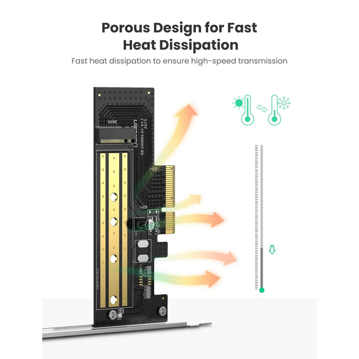 UGREEN Adapter PCIe 3.0 x4 to M.2 NVME / 70503 - متجر نصر