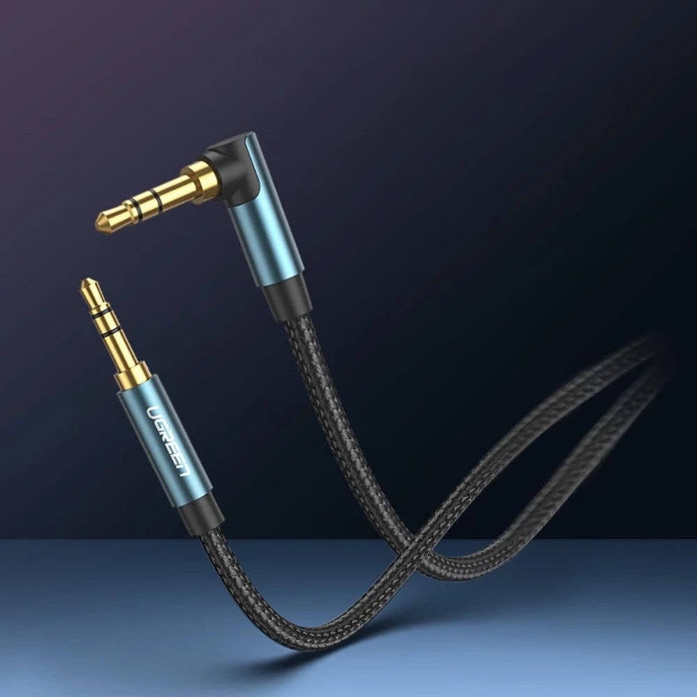 Ugreen Angled AUX Cable 2 x Mini Jack 3.5mm blue /AV112 - متجر نصر