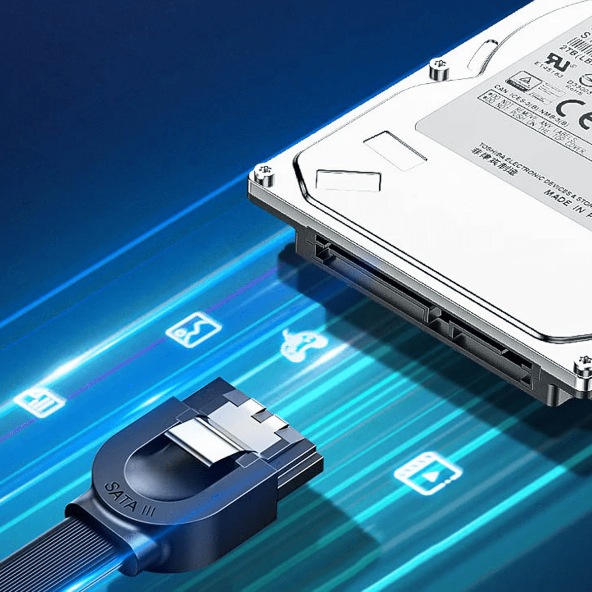 كابل بيانات UGREEN بزاوية SATA 3 بطول 0.5 متر (أسود) /30797 - متجر نصر