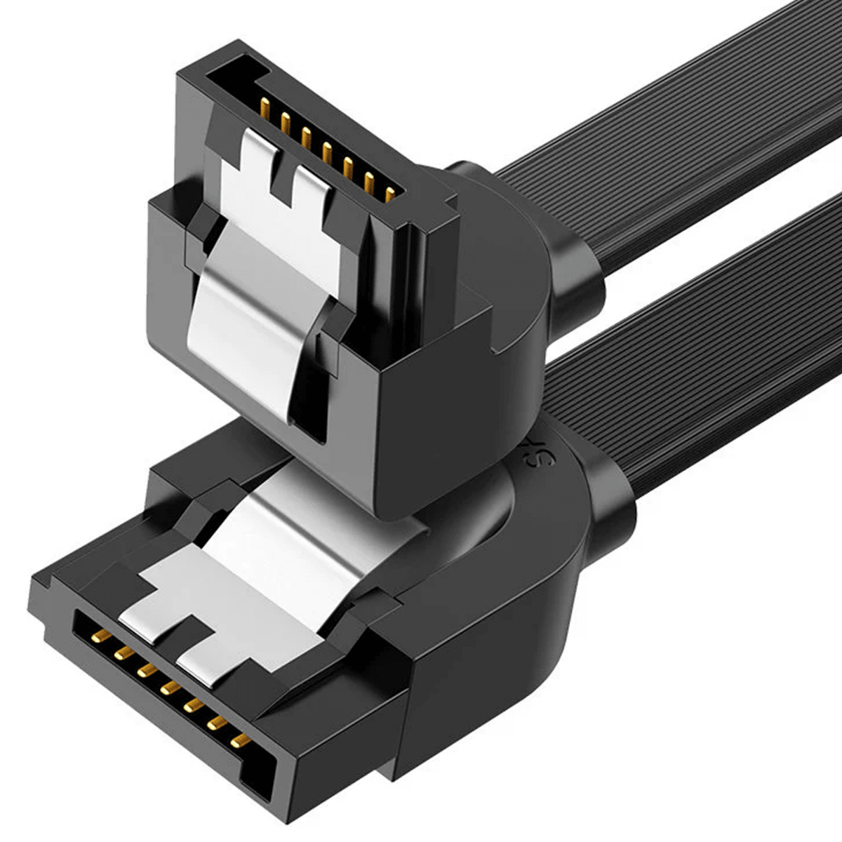 كابل بيانات UGREEN بزاوية SATA 3 بطول 0.5 متر (أسود) /30797 - متجر نصر