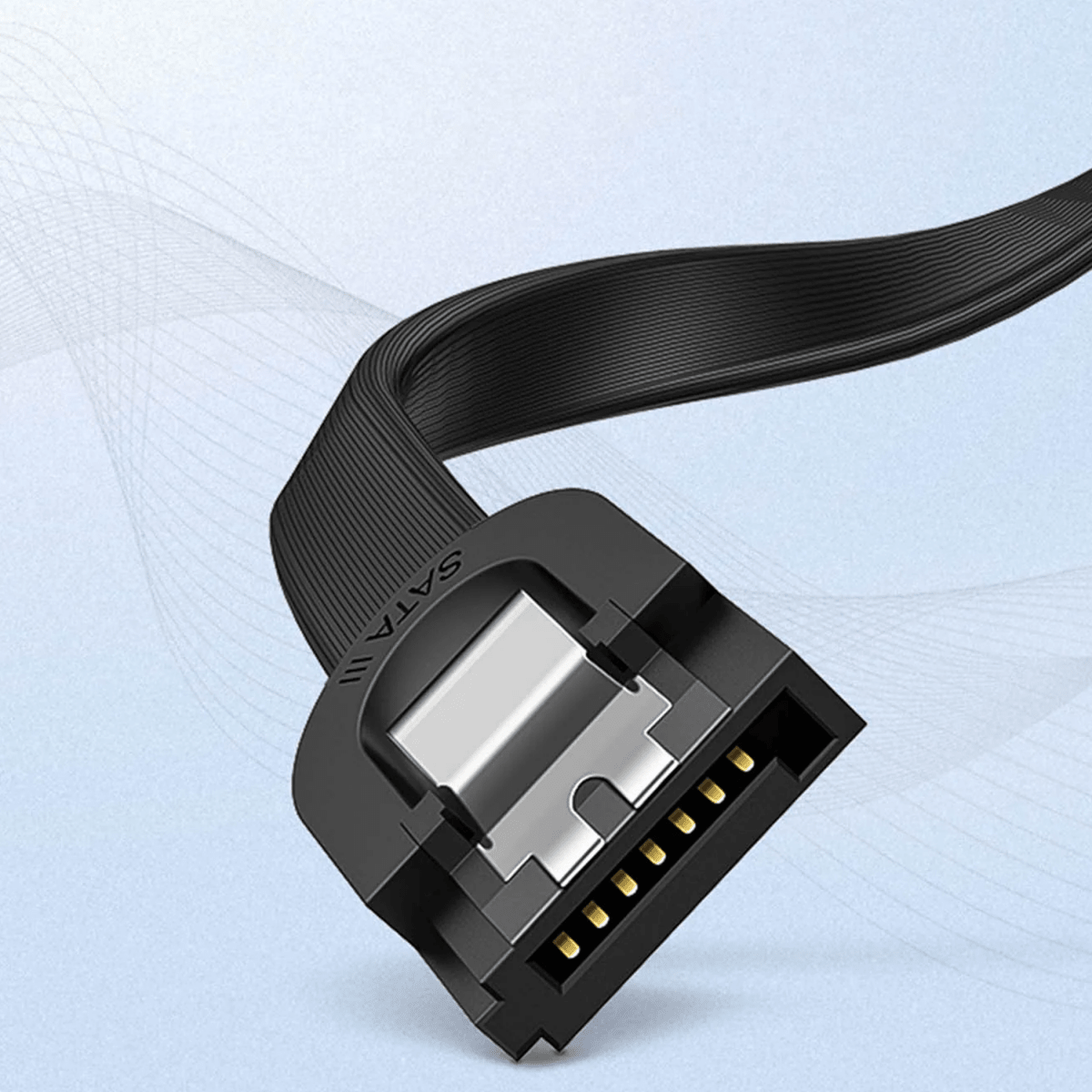 كابل بيانات UGREEN بزاوية SATA 3 بطول 0.5 متر (أسود) /30797 - متجر نصر