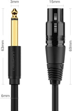 UGREEN Accessories Ugreen Audio Cable XLR Microphone Cable (Female) - 6.35mm Jack (Male)  Black/ AV131