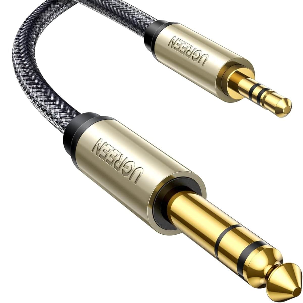 UGREEN Audio TRS Cable Mini Jack 3.5mm / Jack 6.35mm - Gray / AV127 - متجر نصر