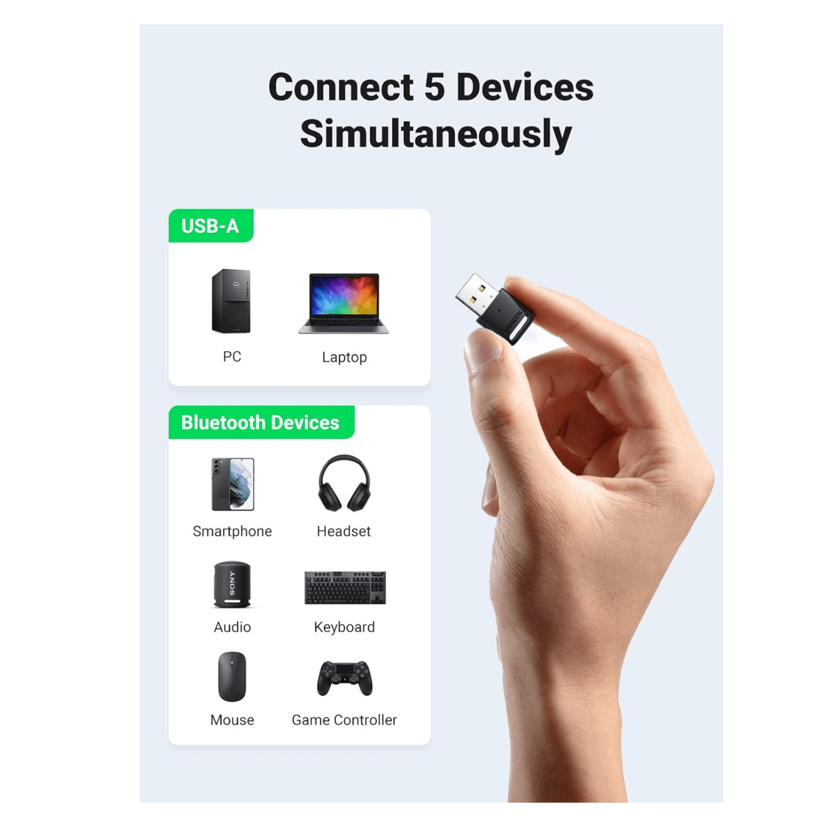 محول يوجرين بلوتوث 5.0 USB /80890  - متجر نصر
