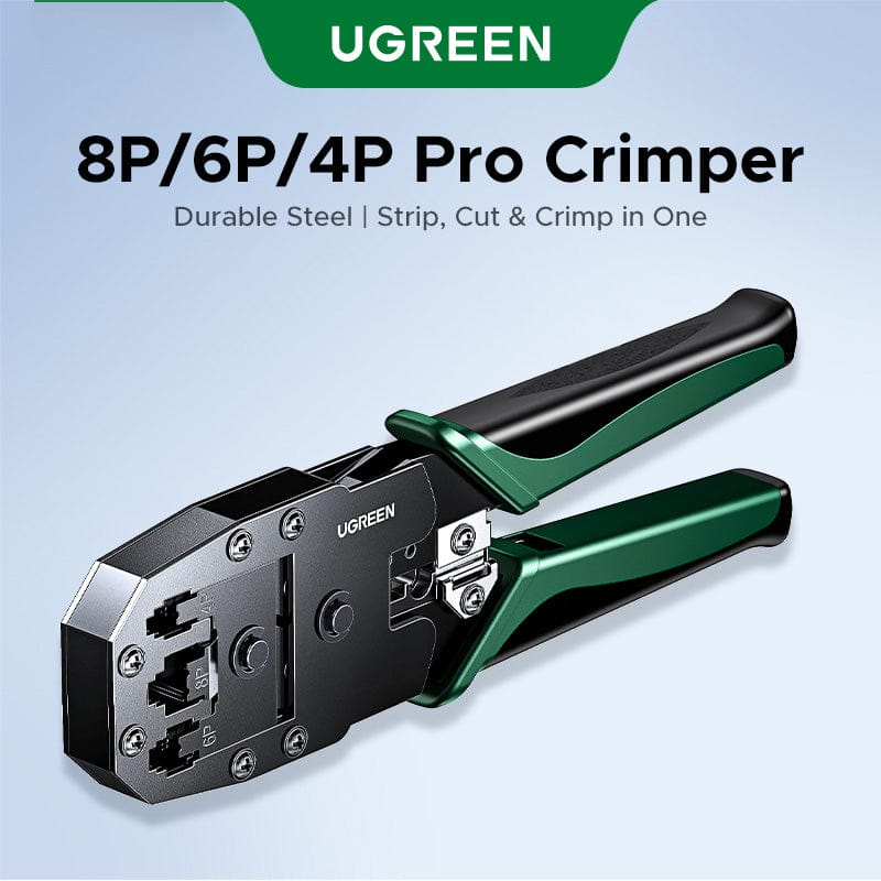 UGREEN-C 8P/6P/4P Multifunction Crimping Tool, Strip, Cut & Crimp for RJ45 / RJ12 / RJ11 | NW304 - متجر نصر
