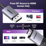 UGREEN Accessories UGREEN-C DisplayPort 1.4 to HDMI 2.1 8K Cable 2M, Uni-Directional, Braided | DP115