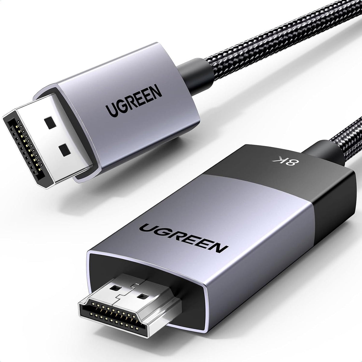 UGREEN-C DisplayPort 1.4 to HDMI 2.1 8K Cable 2M, Uni-Directional, Braided | DP115 - متجر نصر