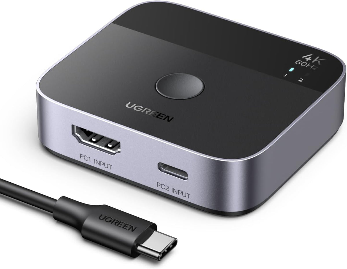 UGREEN-C USB-C + HDMI Switch 2 In 1 Out 4K@60Hz, 2 Devices Share 1 HDMI Display | AW503 - متجر نصر