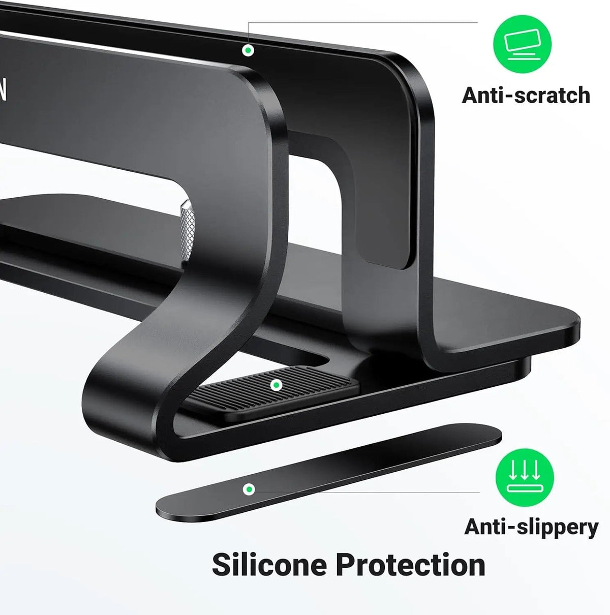 UGREEN-C Vertical Laptop Stand, Adjustable Aluminum Holder for Laptops up to 15.6" Black | LP258 - متجر نصر