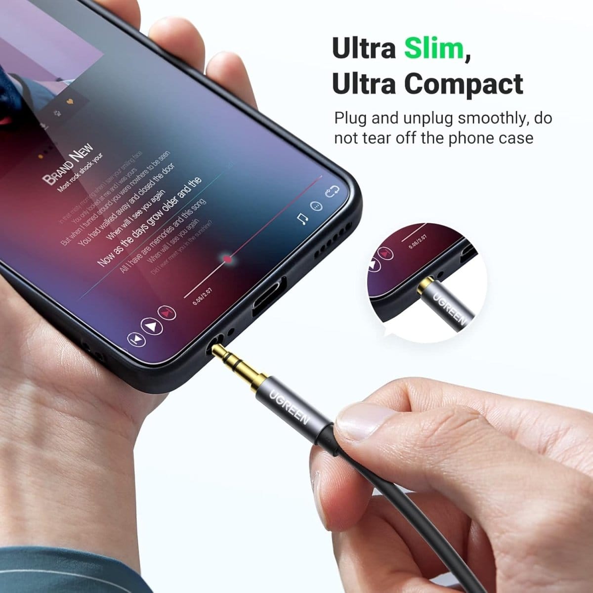 Ugreen Cable 3.5 mm Mini Jack (male) / 3.5 mm Mini Jack (female)  Black / AV118 - متجر نصر