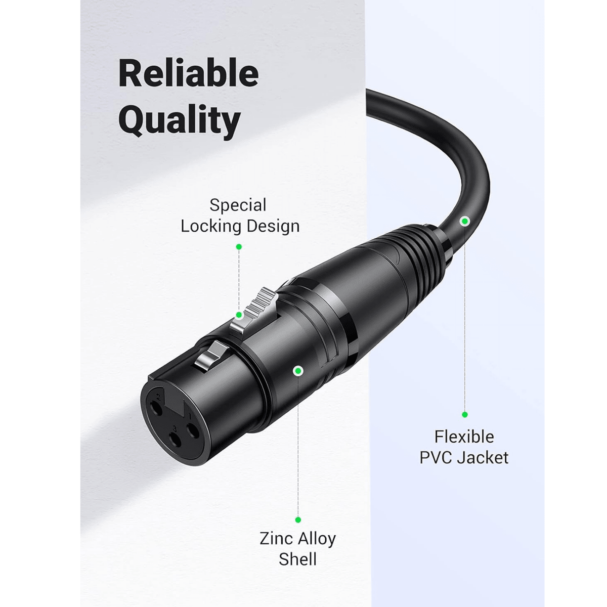 UGREEN Cannon Male To Female Microphone Extension Audio Cable / AV130 - متجر نصر